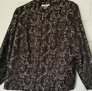 Alia jacket size 16 petite black and silver